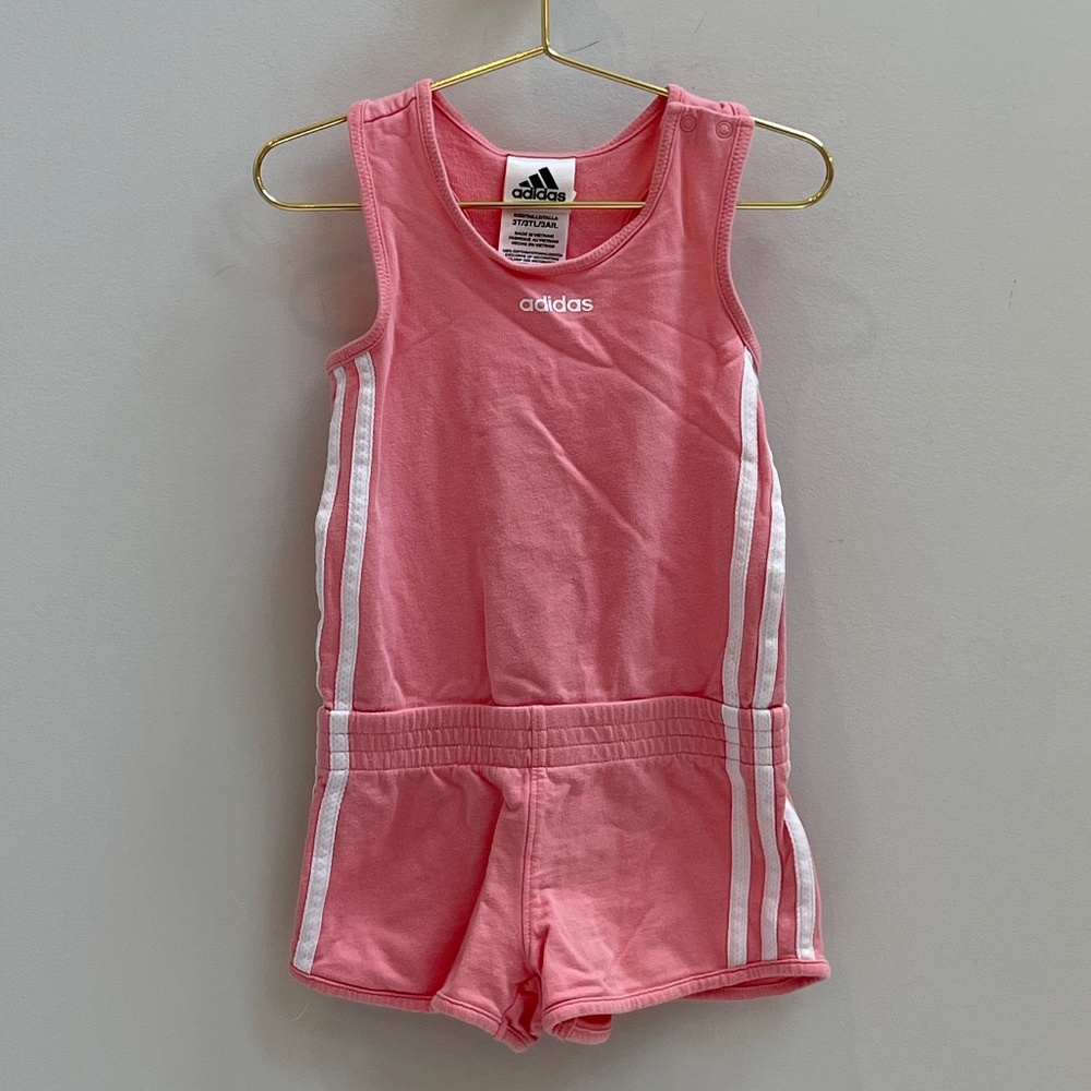 Girls Adidas Side Stripe Romper [3T]